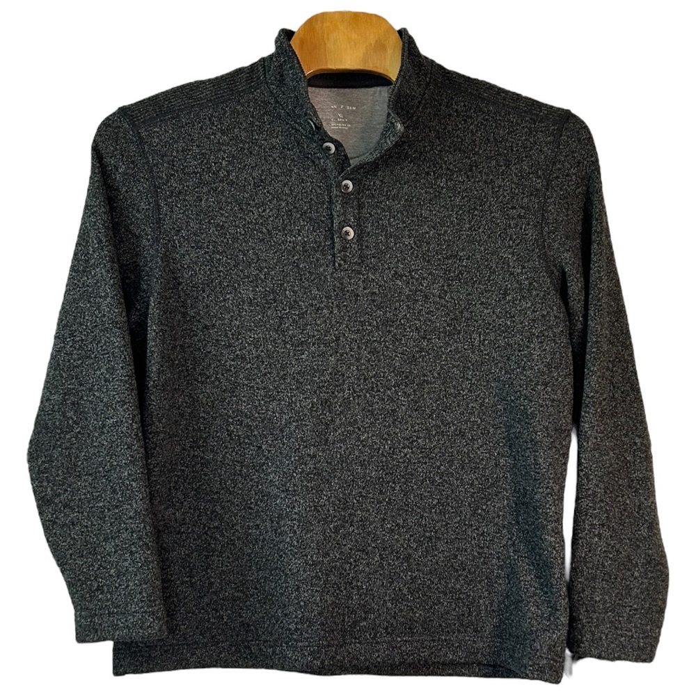 Van Heusen Men's Sweater Fleece Long Sleeve 1/4 Button Mock Neck ‎  Sz XL